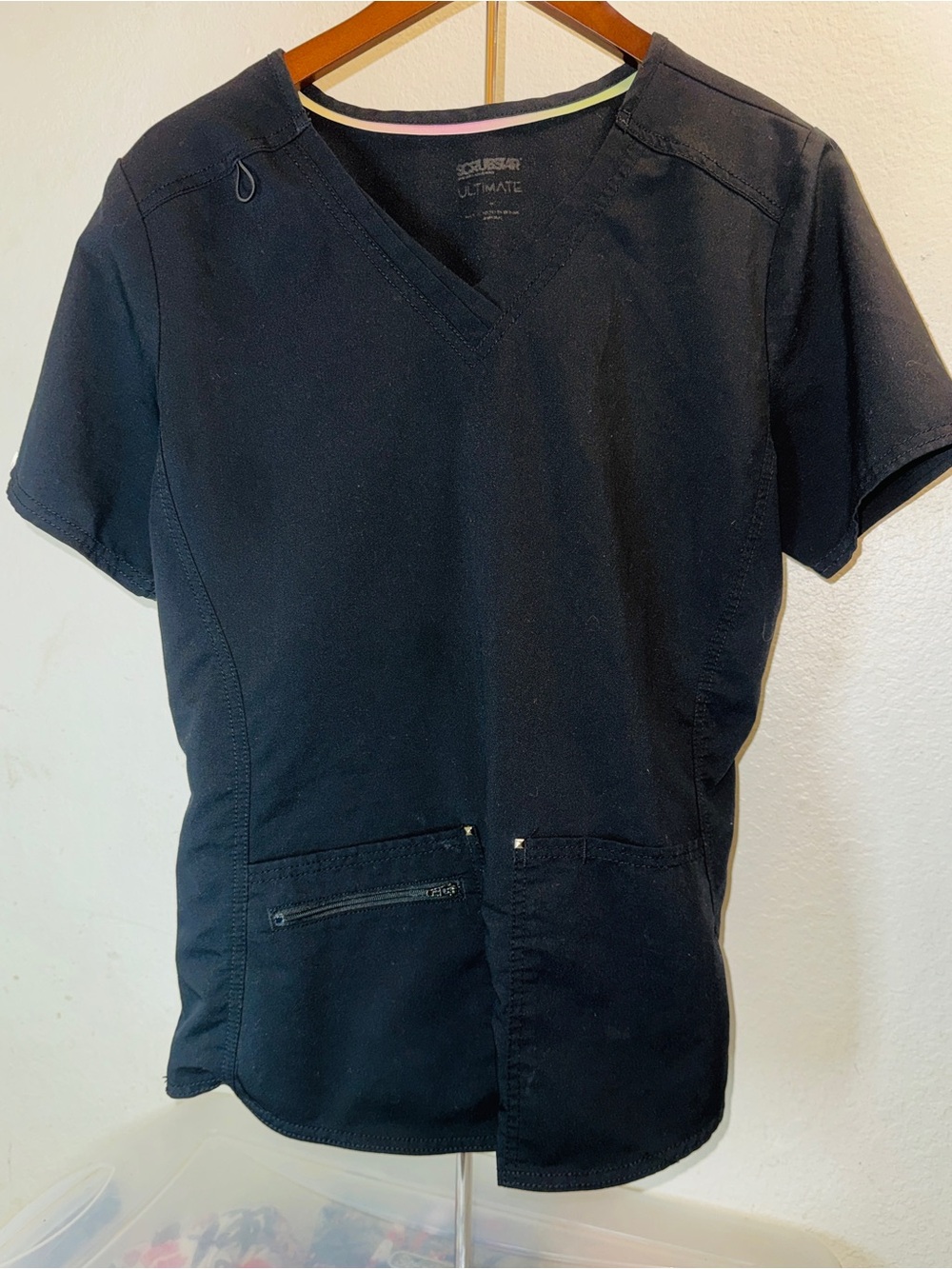 Women’s Black V-Neck Scrub Top -Scrubstar